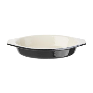 Black Oval Cast Iron Gratin Dish 650ml- Vogue U563