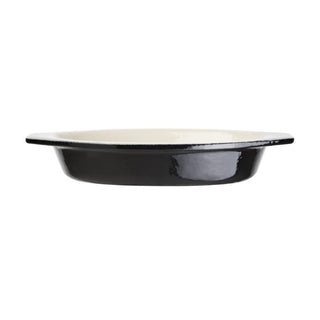 Black Oval Cast Iron Gratin Dish 650ml- Vogue U563