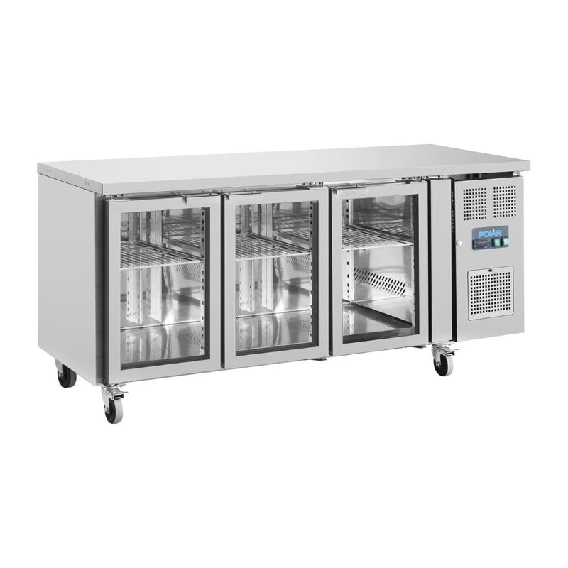 U-Series Three Glass Door Counter Fridge- Polar UA024-A