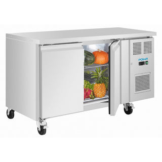 Polar U-Series Double Door Slimline Counter Fridge 155Ltr - UA105-A