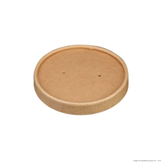 PakMax 115mm Kraft Paper Lid Fit for 20/26/32oz Paper Deli Container - DELI-115-KP-LID