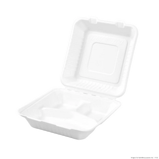 PakMax 9*9" Sugarcane Clamshell 3-Compartment - CS-993