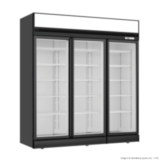 2NDs: Thermaster Black Upright Three Glass Door Freezer - LG-1563DF-NSW1641