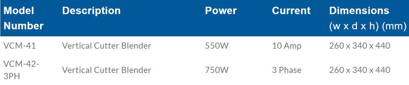 Vertical Cutter Mixer - 3Ph, 4 Lt- Hallde RB-VCM-42-3PH