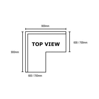 Modular Systems Economic Corner Workbench,100Mm Splashback & Undershelf 0900-6-WBCB