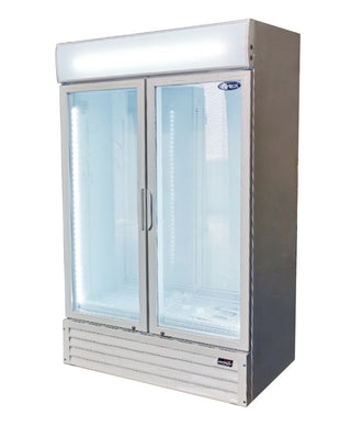 Atosa Double Glass Door Mounted Fridge White P1000WB-W