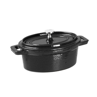 Black Cast Iron Oval Mini Pot 315ml- Vogue Y264