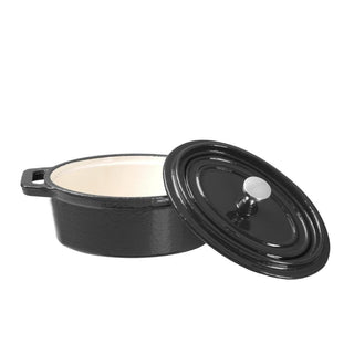 Black Cast Iron Oval Mini Pot 315ml- Vogue Y264