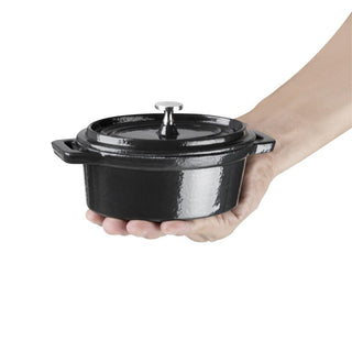 Black Cast Iron Oval Mini Pot 315ml- Vogue Y264