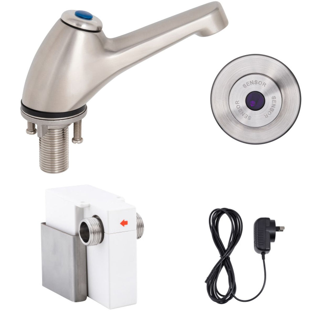 Pillar Tap with Wall-Mount Sensor - Mains Powered- 3Monkeez T-3MSS-PTSWM