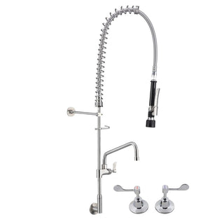 Wall Top Assembly and Elbow Pre Rinse Unit With 12" Pot Filler- 3Monkeez T-3M53822