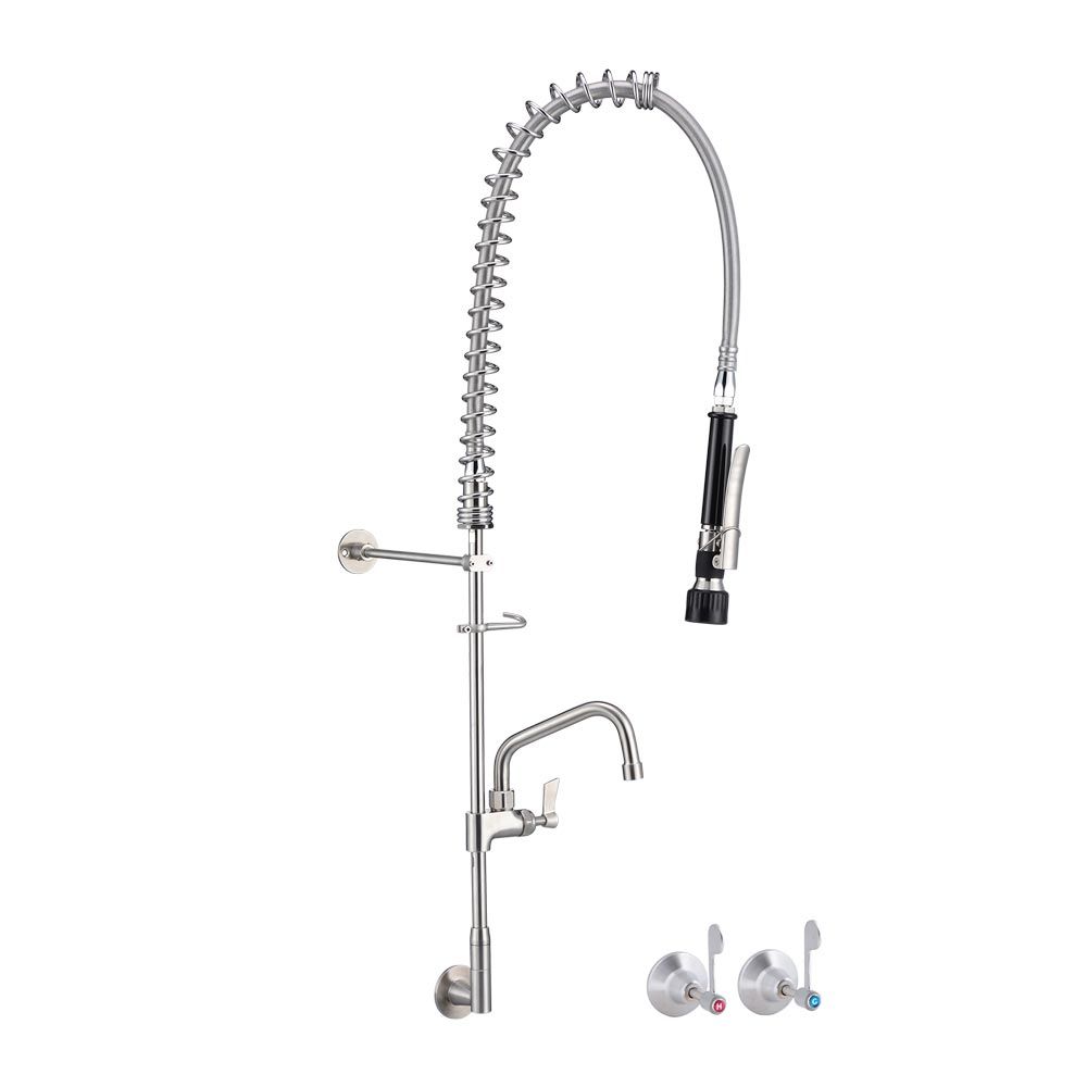 Wall Top Assembly and Elbow Pre Rinse Unit With 6" Pot Filler- 3Monkeez T-3M53816