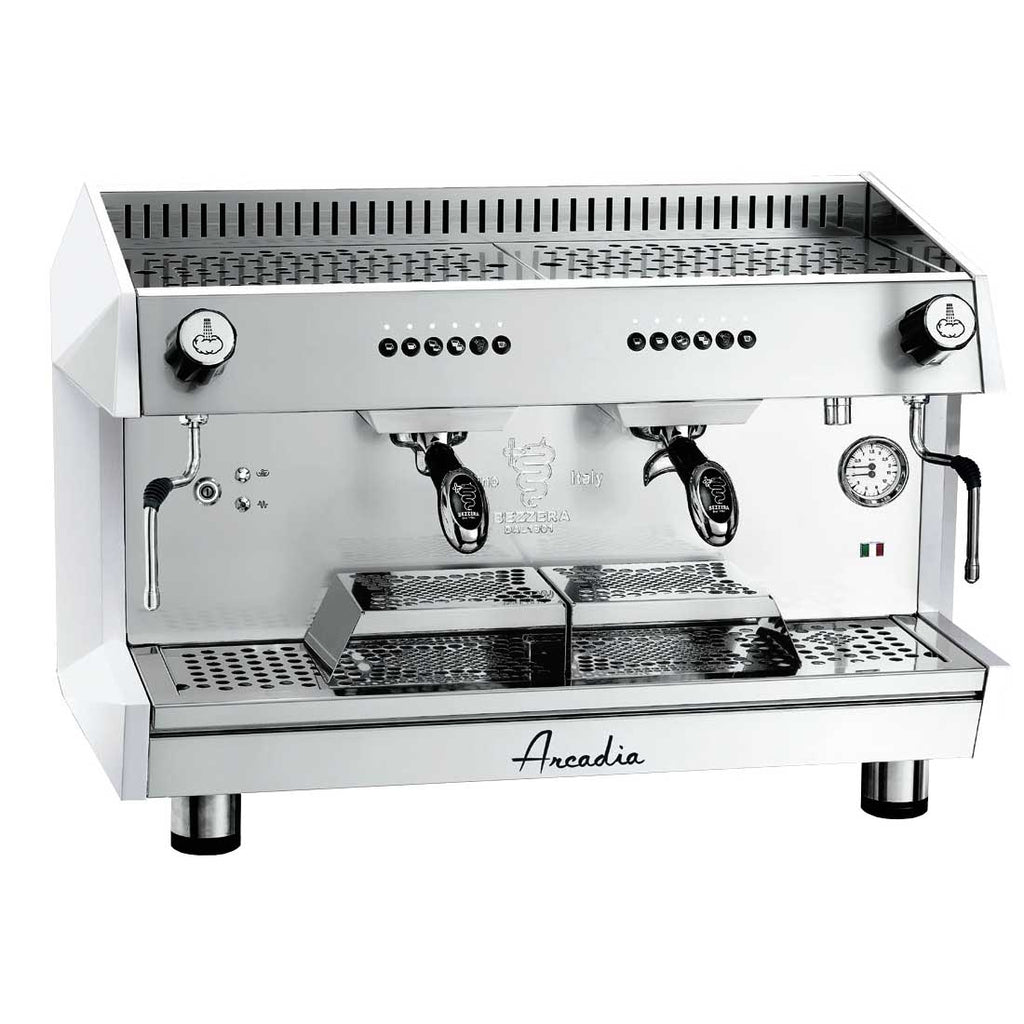 Arcadia Professional Espresso Coffee Machine Ss Polish White 2 Group - Bezzera ARCADIA-G2