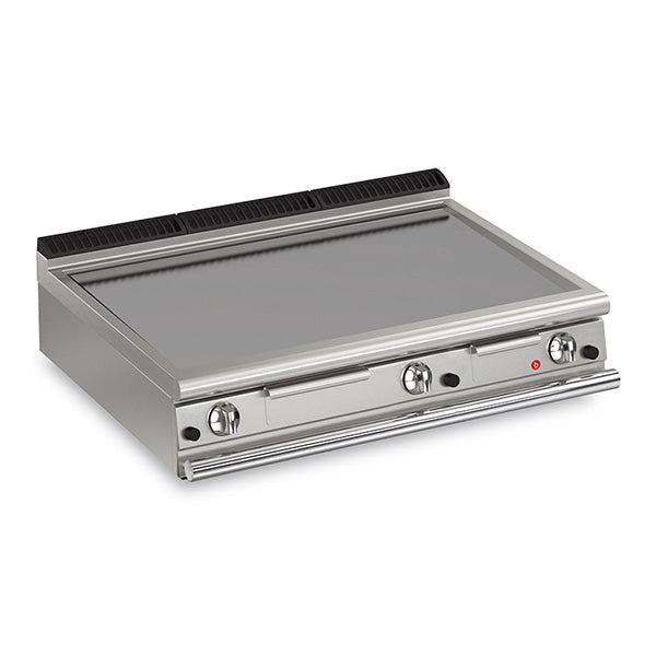 3 Burner Gas Fry Top With Smooth Mild Steel Plate And Thermostat Control - 900Mm Depth- Baron SI-Q90FTT/G1200