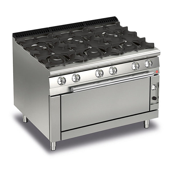 6 Burner Gas Cook Top With Full Length Gas Oven - 700Mm Depth- Baron SI-Q70PCFL/G1205