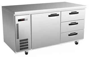 Two Solid Door Underbench Fridge - 393L - - Panasonic SUR-1571HP-DW