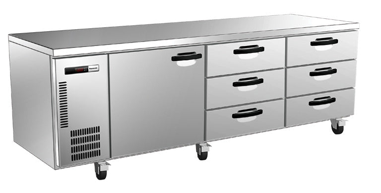 Three Solid Door Underbench Fridge - 495L - - Panasonic SUR-1871HP-DWW