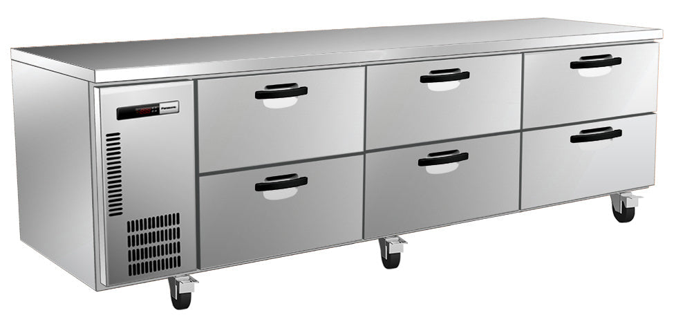 Three Solid Door Underbench Fridge - 495L - - Panasonic SUR-1871HP-NNN