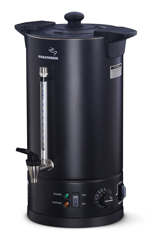 Black Double Skinned Hot Water Urn - 10Ltr- Robatherm RB-UDB10VP