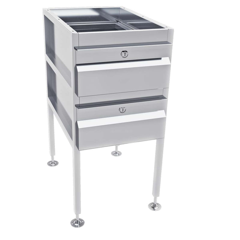 Gastronorm Freestanding Stainless Steel Drawer Unit - 2 drawers- 3Monkeez AB-2DRAW-1G