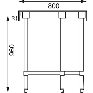 Stainless Steel Corner Table- Vogue CB907