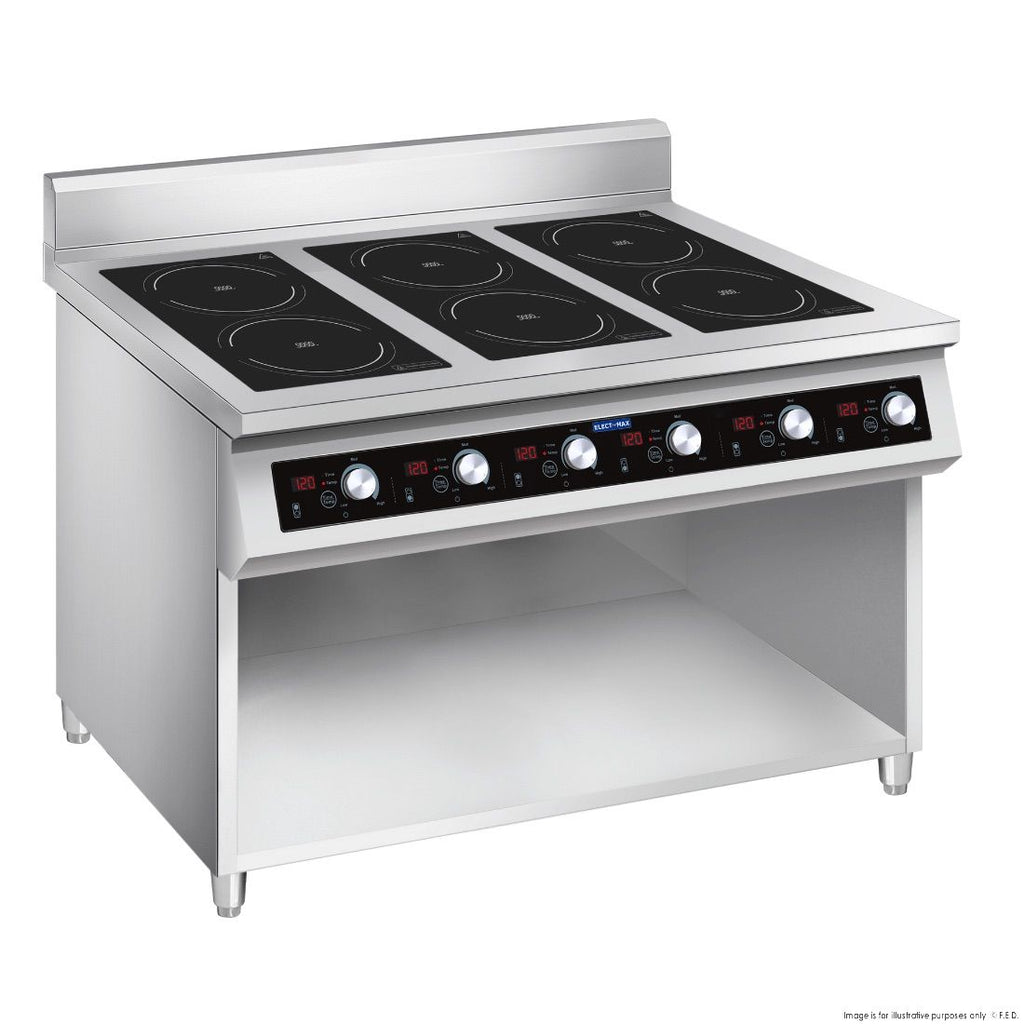 700 Series Induction 6-Burner Cooker with Splashback - Electmax EIC7-1200P