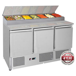 Three Door Compact Salad Prep Top - Thermaster GNS1300D