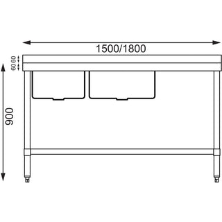 Double Bowl Sink R/H Drainer- Vogue HC904