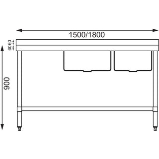 Double Bowl Sink L/H Drainer- Vogue HC905