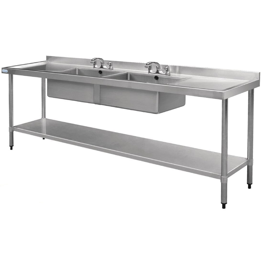 Double Bowl Sink Double Drainer - 2400mm x 700mm 90mm Drain- Vogue HC921