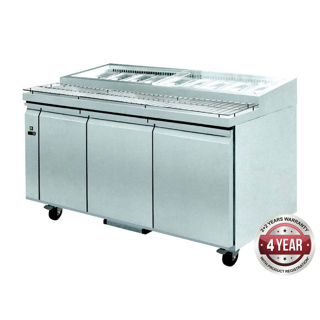 Three Door Deluxe Pizza Prep Bench - Thermaster PWB200