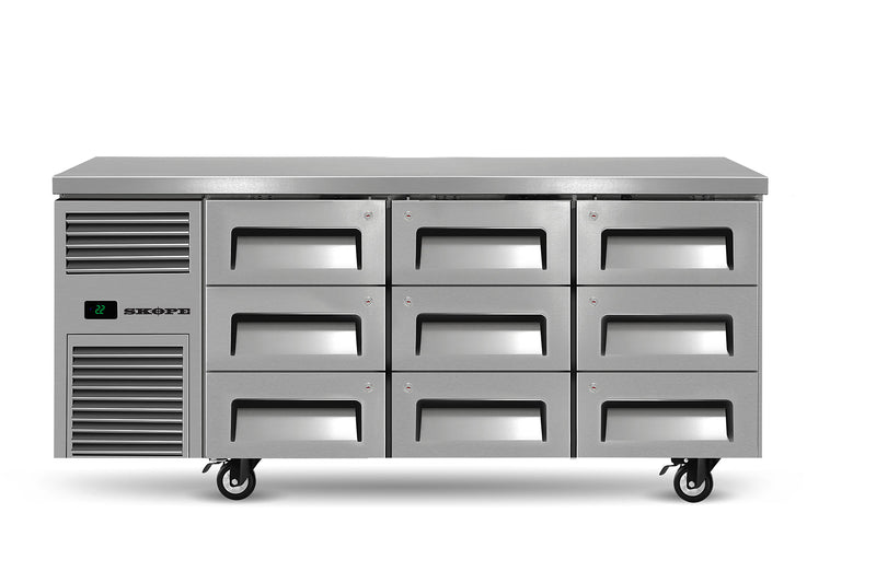 ReFlex 9 Drawer Underbench GN 1/1 Fridge- Skope RF7.UBR.3.D9