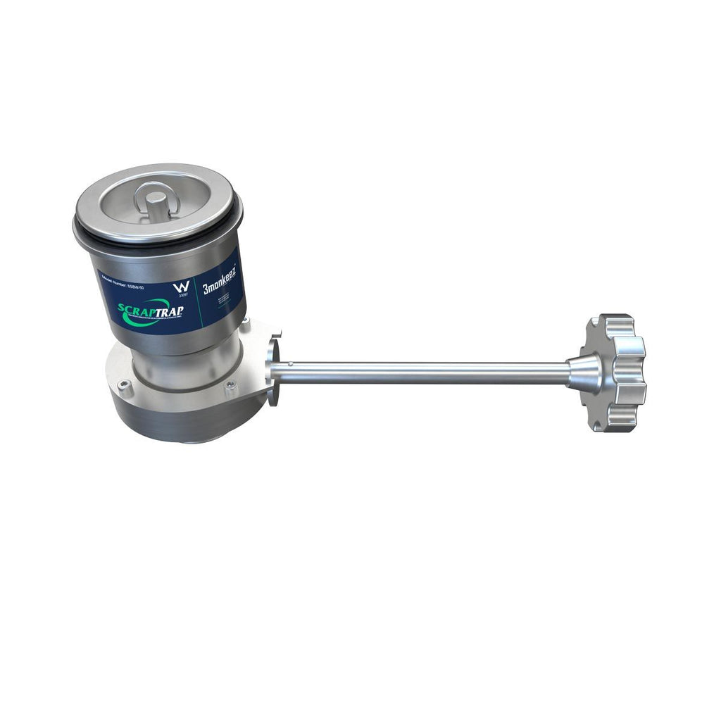 Cast Stainless Steel Sink Waste Arrestor with Shut Off Valve 50mm- 3Monkeez SCRAP-C-50