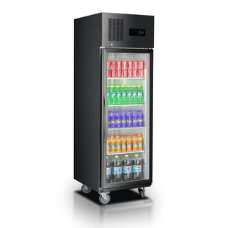 2NDs: Single Glass Door Upright Fridge Black Stainless Steel - SUCG500B- Thermaster SUCG500B-NSW1184