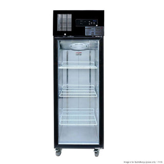 2NDs: Single Glass Door Upright Freezer Black Stainless Steel -NSW1474- Thermaster SUFG500B-NSW1474