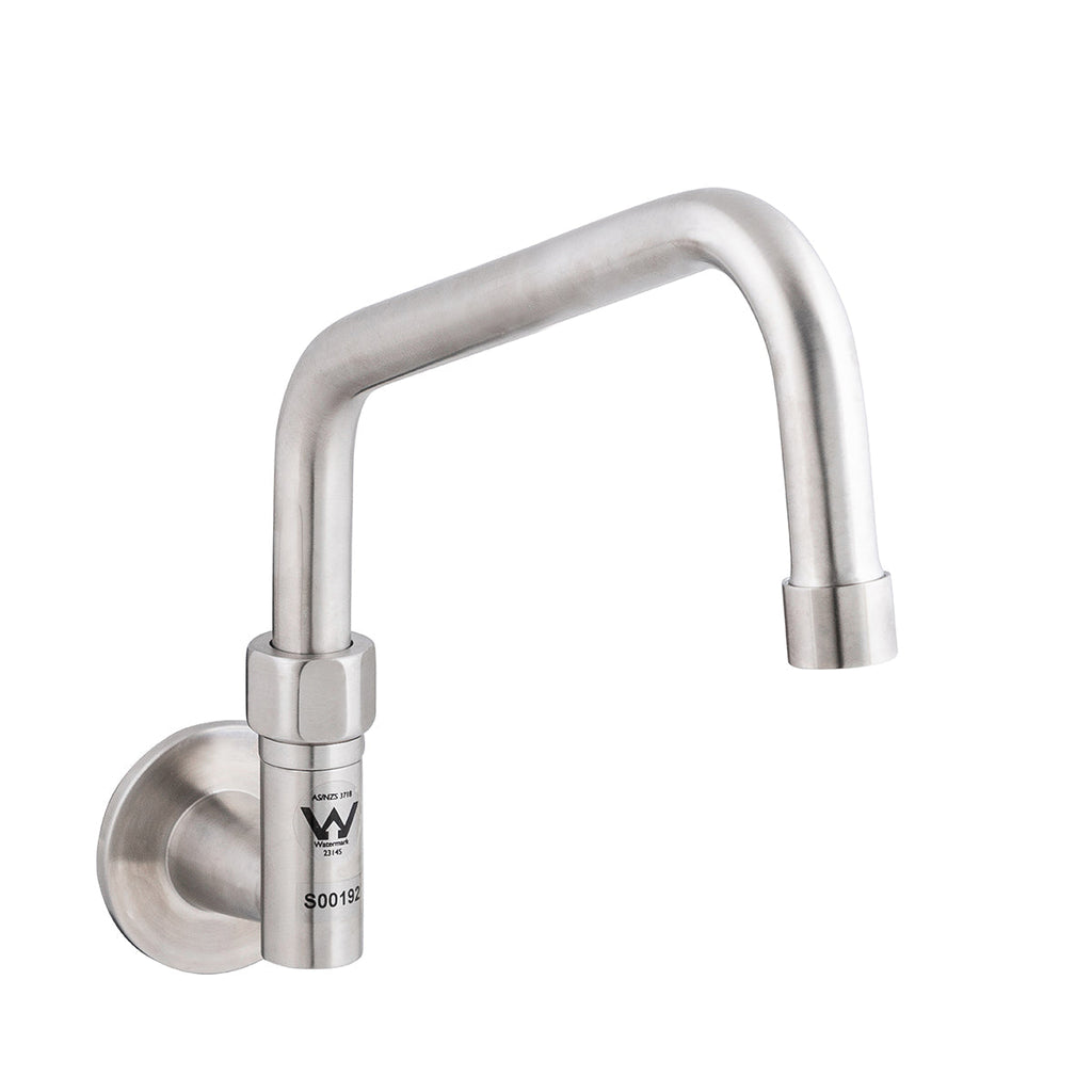 Stainless Steel Wall Elbow and Spout - 8" Spout- 3Monkeez T-3MWE08