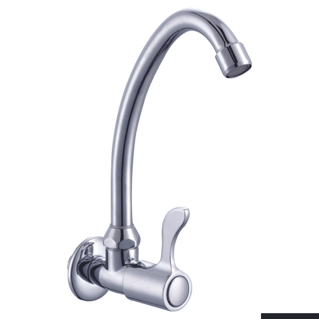 Wall Mounted Gooseneck Faucet with Front Handle - Sunmixer T20139L