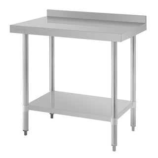 Stainless Steel Prep Table with Splashback- Vogue T383