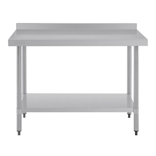 Stainless Steel Prep Table with Splashback- Vogue T383