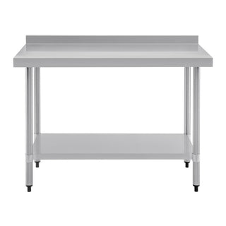 Stainless Steel Prep Table with Splashback- Vogue T383