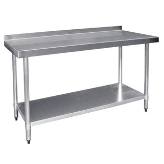 Stainless Steel Prep Table with Splashback- Vogue T383