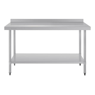 Stainless Steel Prep Table with Splashback- Vogue T383