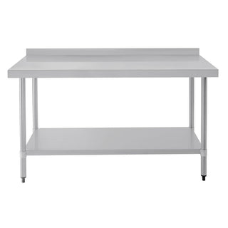 Stainless Steel Prep Table with Splashback- Vogue T383