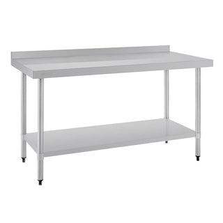 Stainless Steel Prep Table with Splashback- Vogue T383