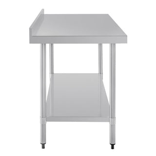 Stainless Steel Prep Table with Splashback- Vogue T383