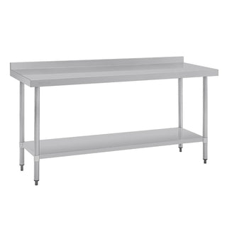 Stainless Steel Prep Table with Splashback- Vogue T383