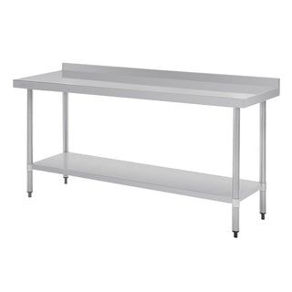 Stainless Steel Prep Table with Splashback- Vogue T383