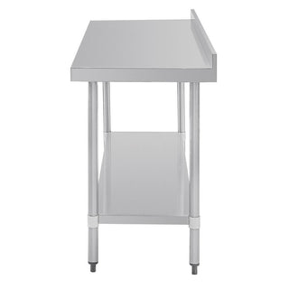 Stainless Steel Prep Table with Splashback- Vogue T383