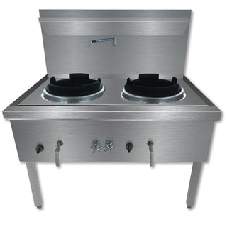 Stainless Steel Waterless Lpg Double Wok - GasMax WW-2L