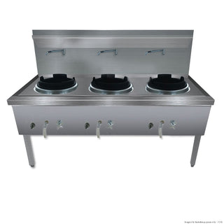 Stainless Steel Waterless Lpg Gas Triple Wok - GasMax WW-3L